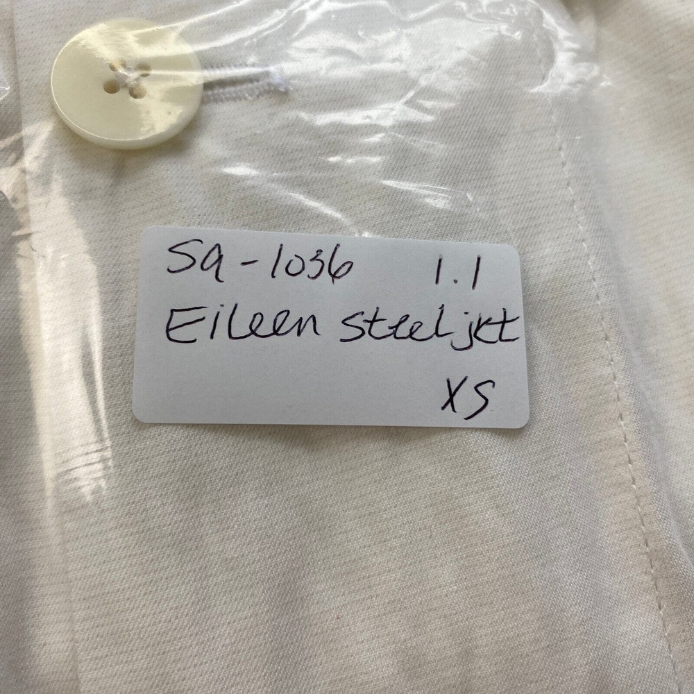 Eileen Fisher Organic Cotton Steel Jacket XS Ivory Swing Pockets Trench NEW $368 - Picture 16 of 16